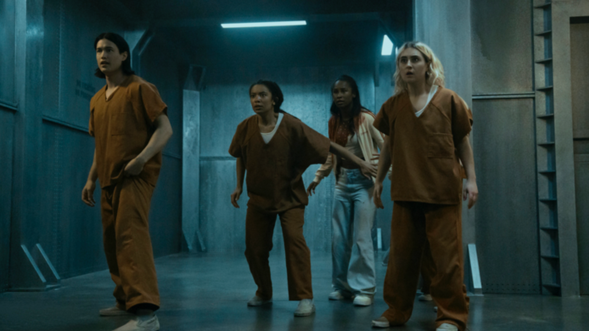 Jordan (London Thor i Derek Luh), Marie (Jaz Sinclair), Annabeth (Keeya King) i Cate (Maddie Phillips) w więzieniu / Źródło: Amazon